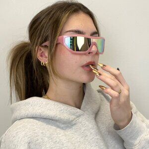 Y2K PINK MERCURY RIDING RAVE SUNGLASSES